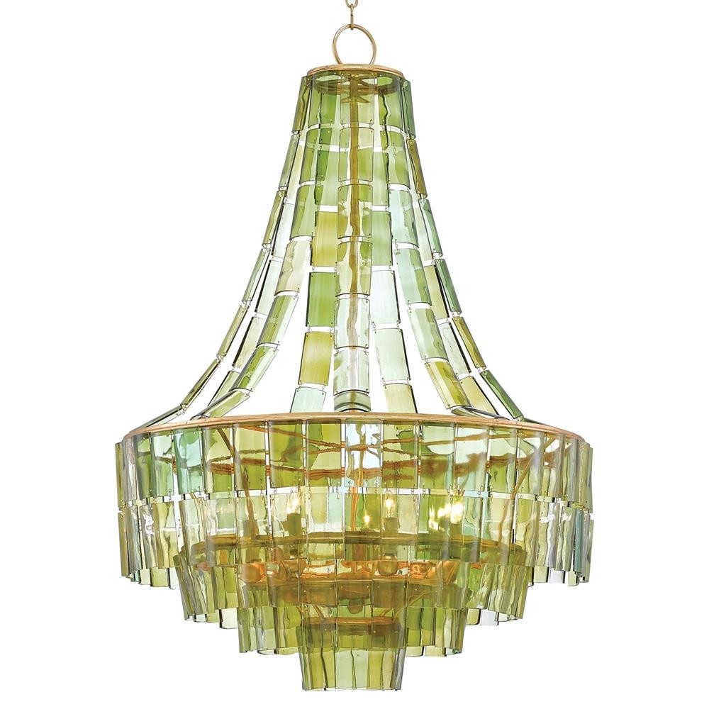 Rodger modern recycled green wine glass chandelier kathy