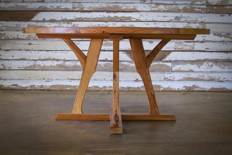 Round dining table mid century craftsman style from