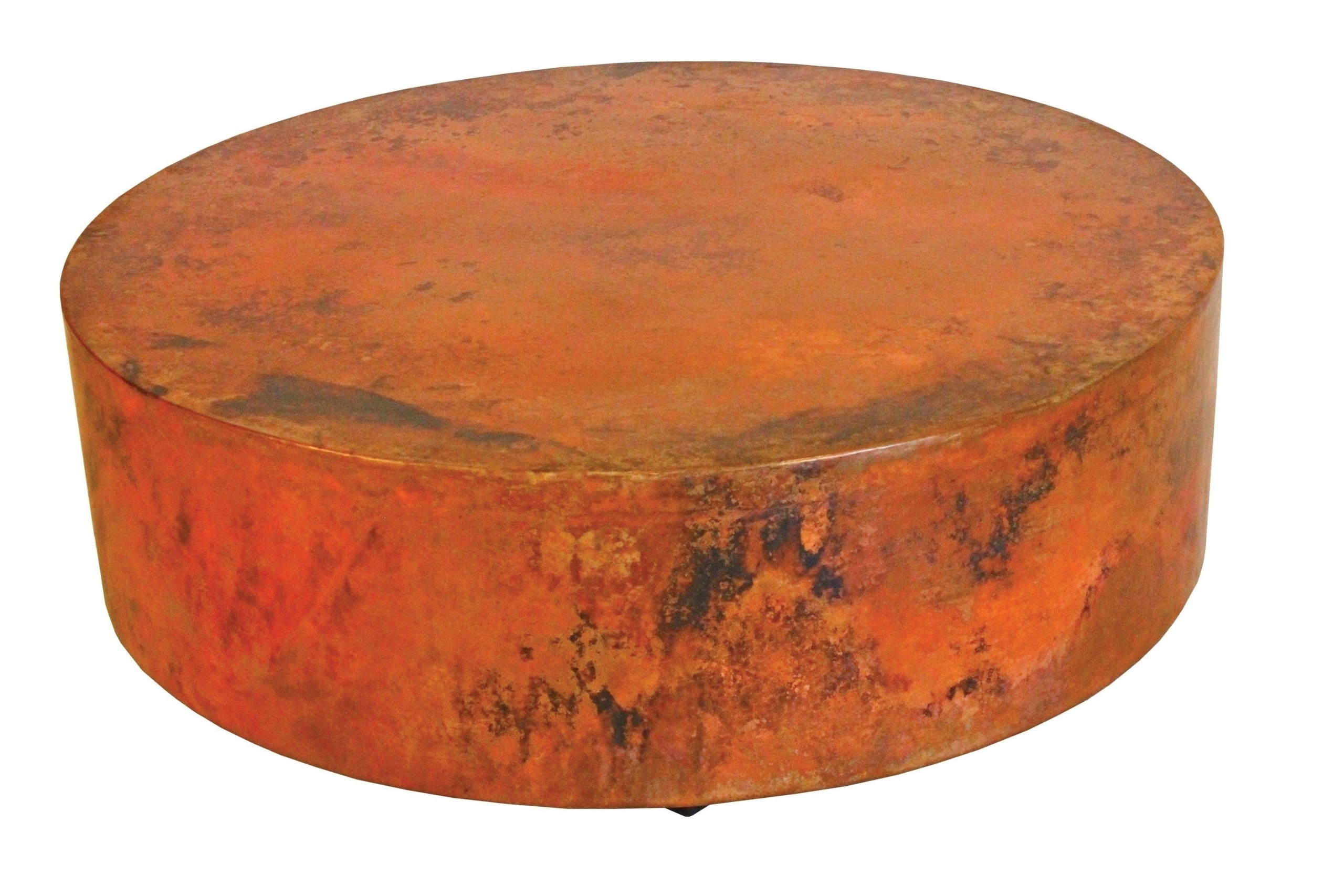Round modern chic copper coffee table