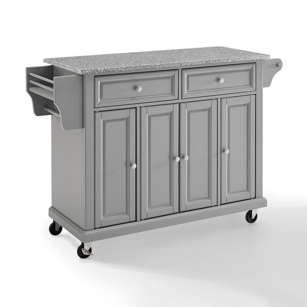 Shop solid granite top kitchen cart island in vintage grey