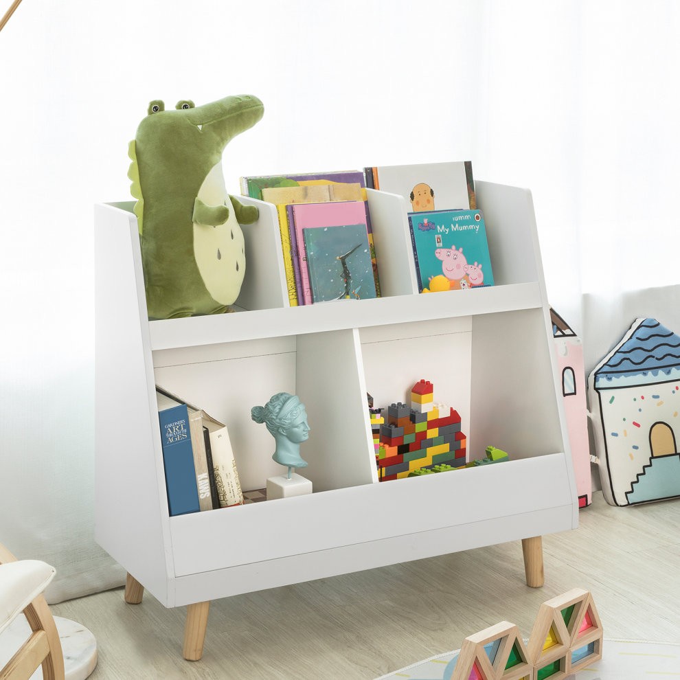 Sobuy r kmb19 w children kids bookcase book shelf storage