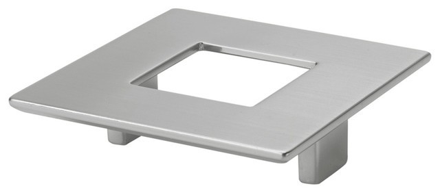 Square pull with hole polished satin nickel