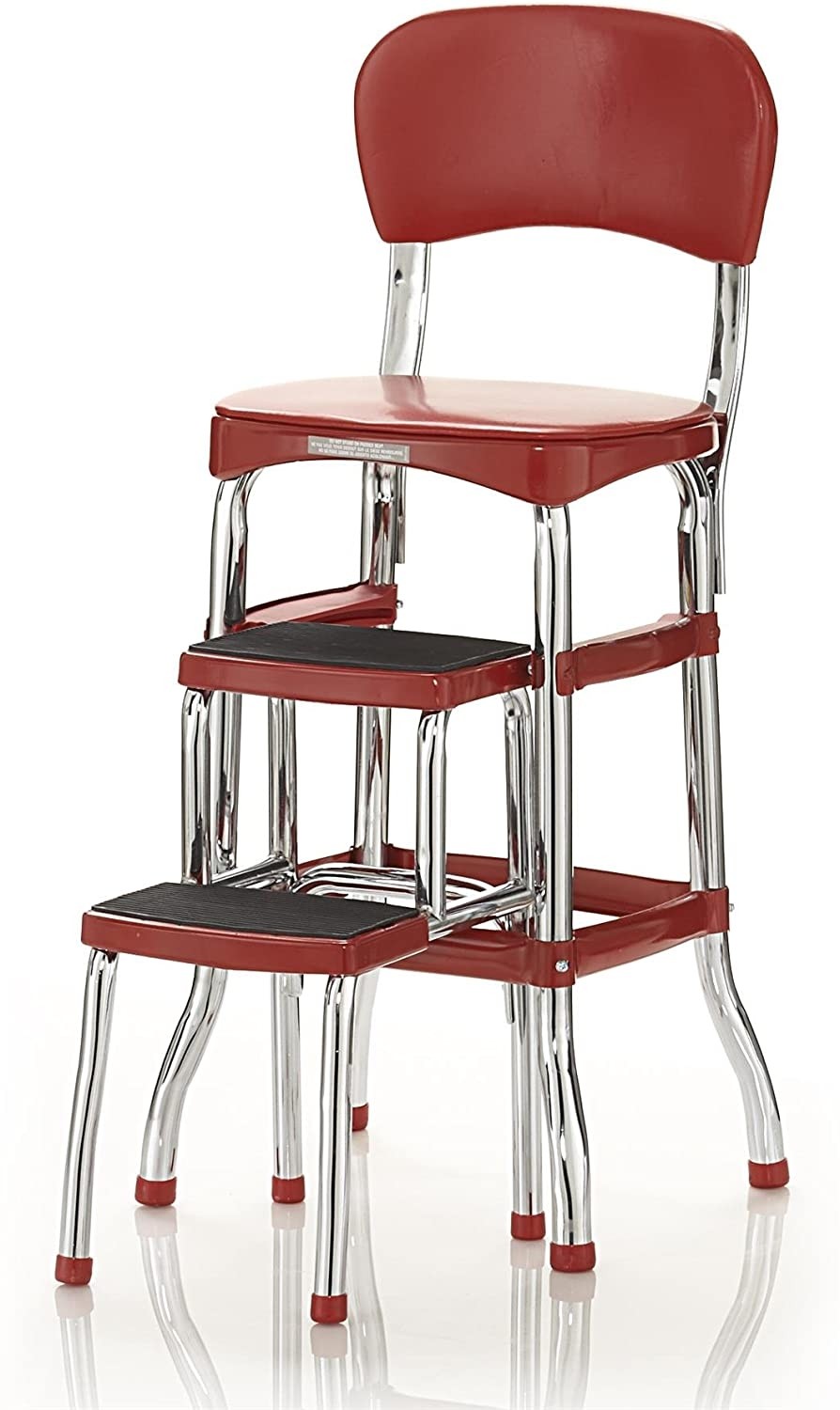 Step stool chair retro counter padded vintage style ebay