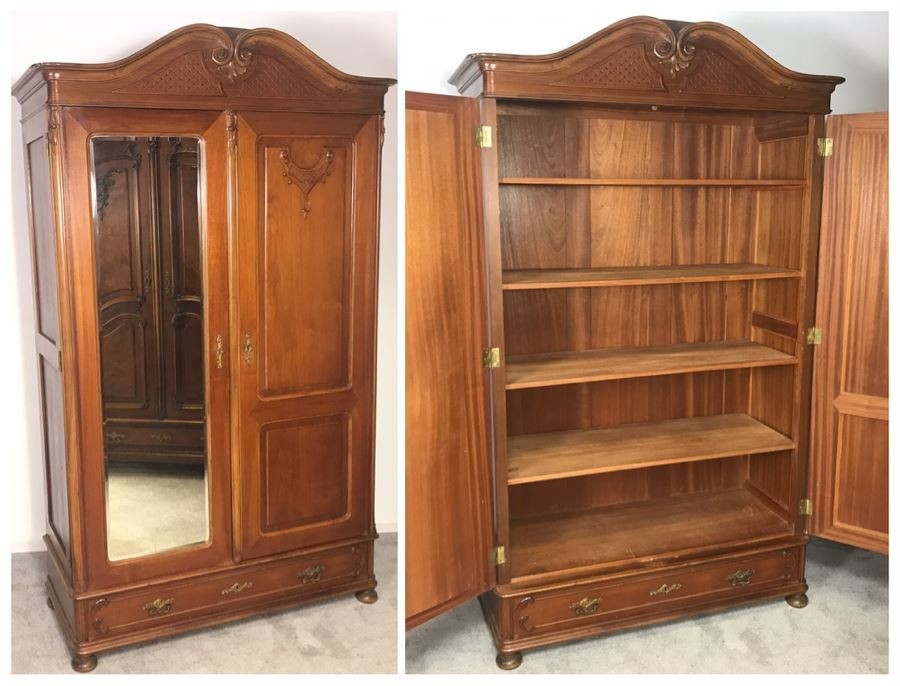 Stunning hand carved european cabinet armoire with 4 1