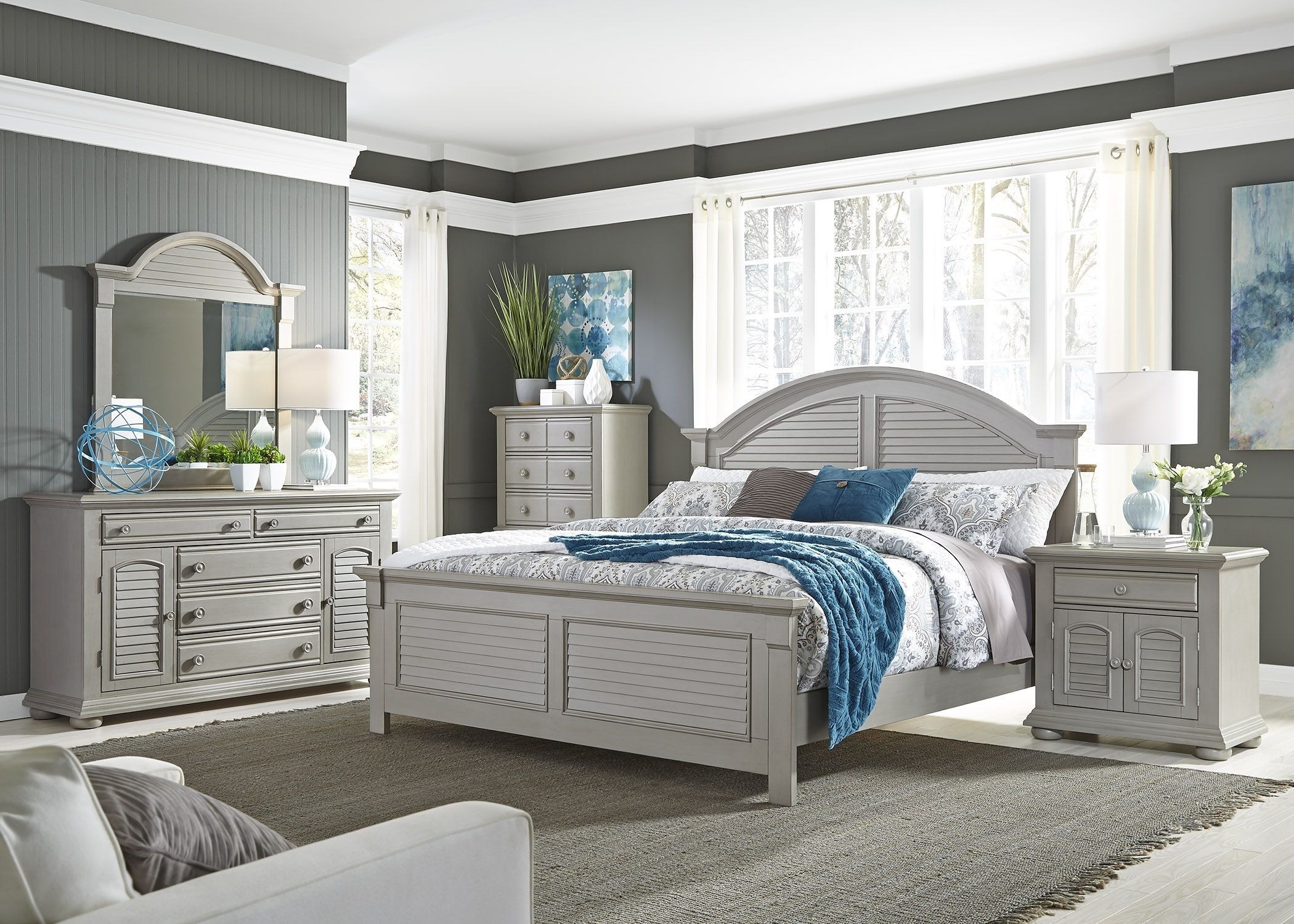 Summer house ii gray panel bedroom set from liberty