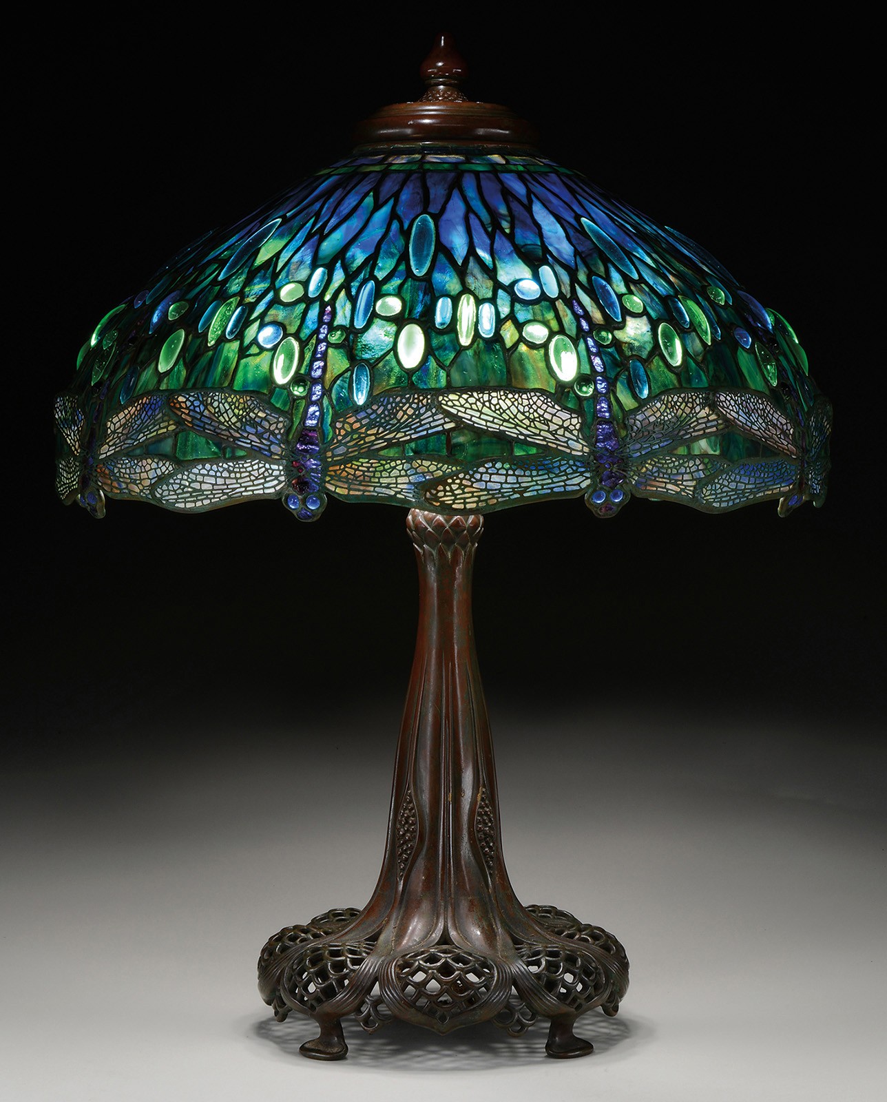 Tiffany studios dragonfly table lamp sells for more than