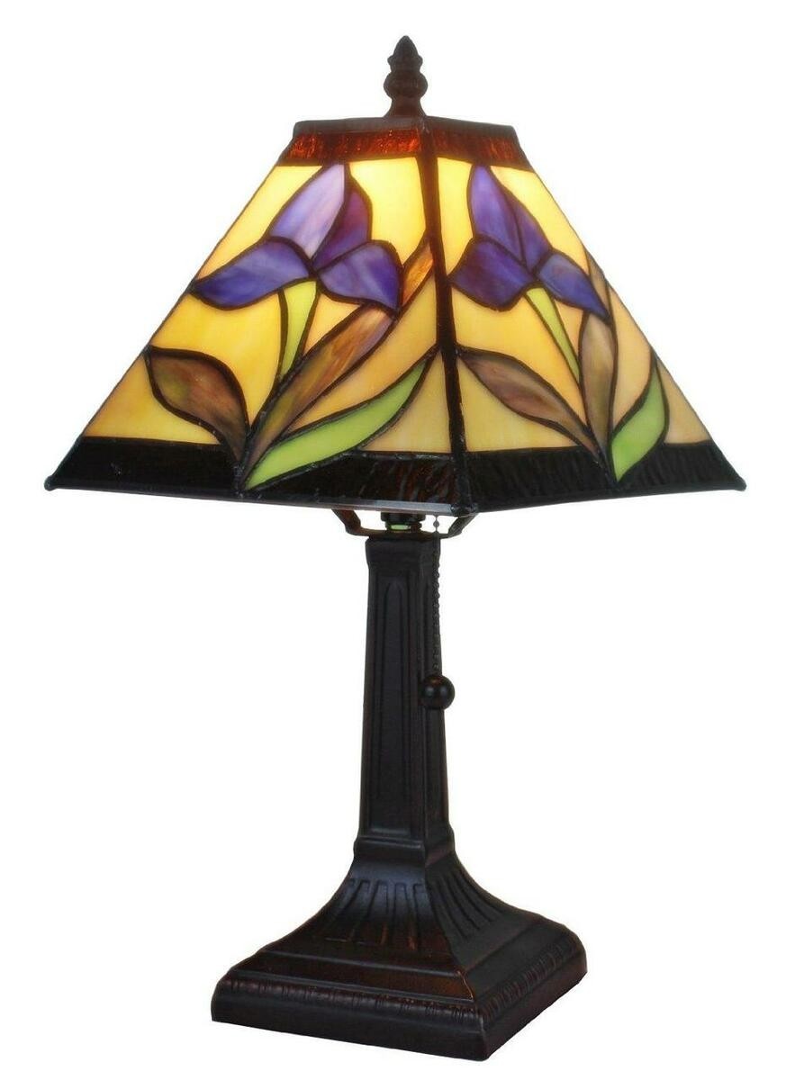 Tiffany style mission design mini table lamp purple