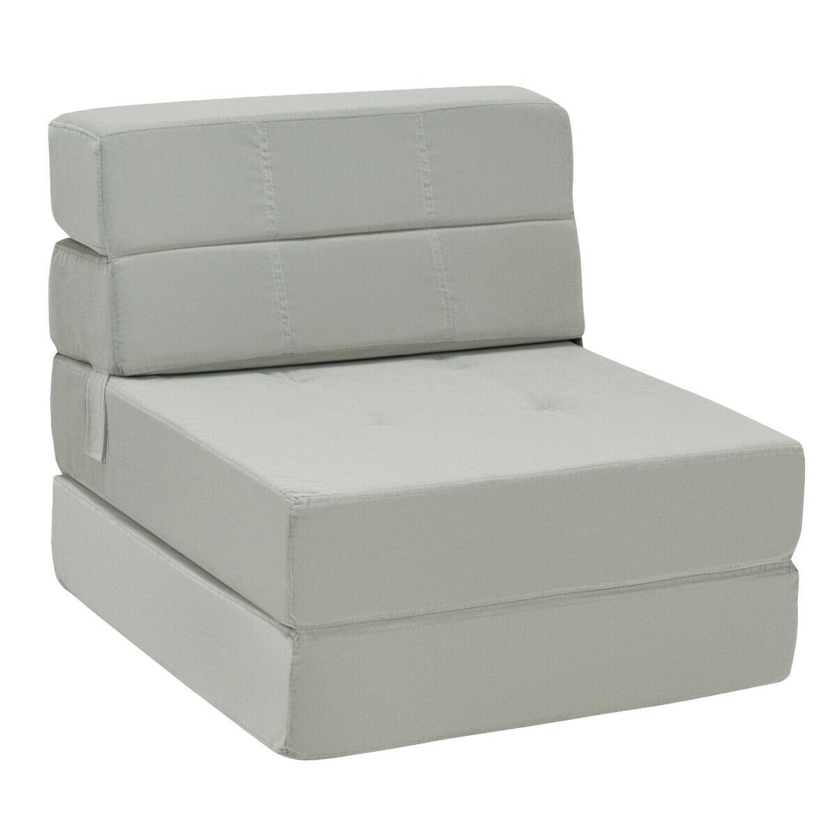 Tri fold lounging chair fold down seat sleeping couch