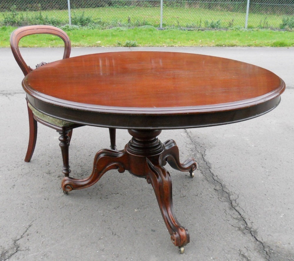 Victorian mahogany round pedestal dining table 252825