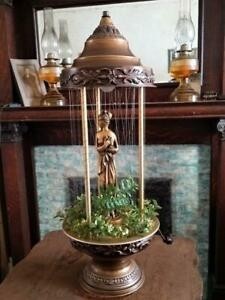 Vintage motion oil rain lamp half nude goddess table lamp