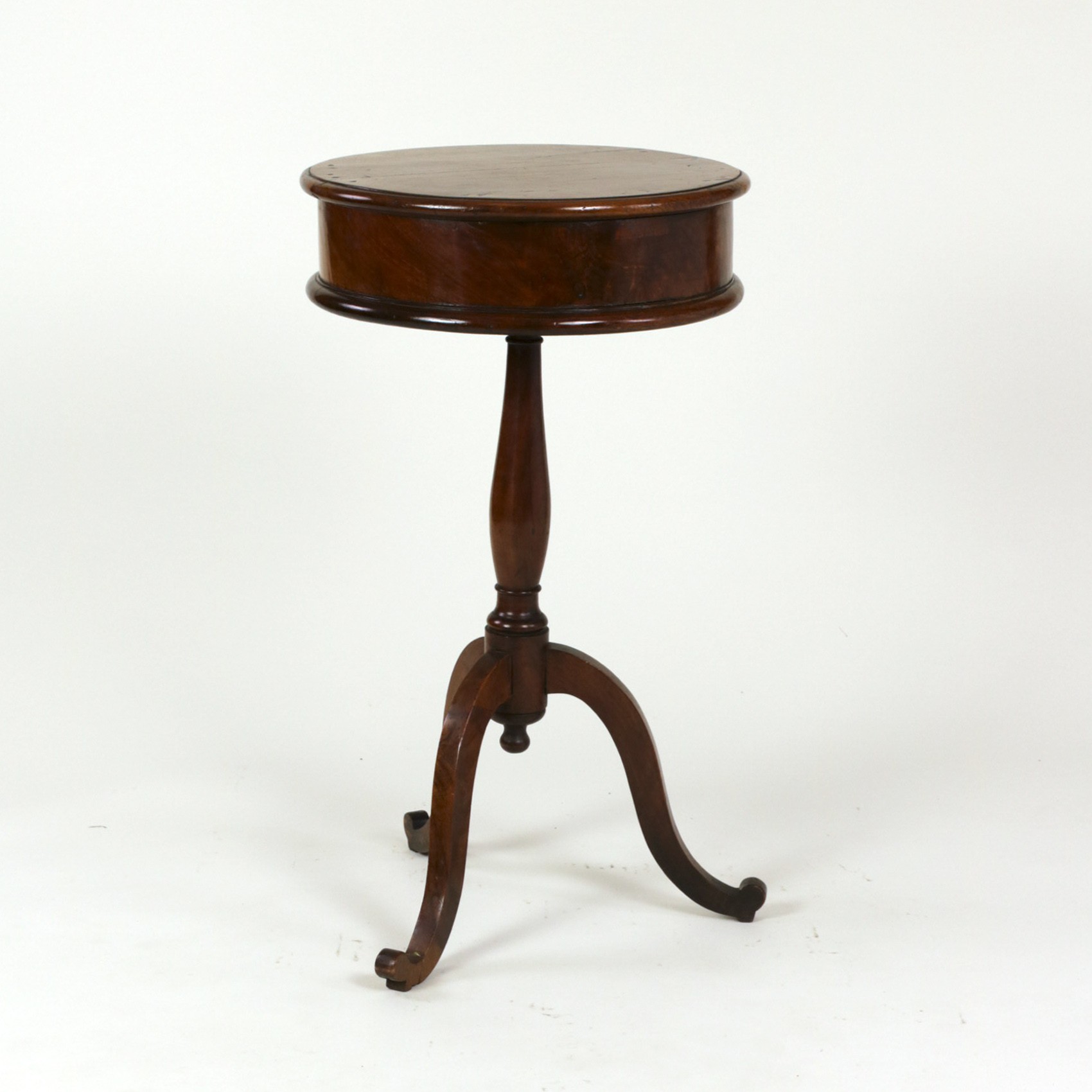 antique round pedestal side table