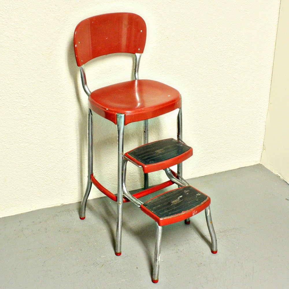 Vintage stool step stool kitchen stool cosco chair 2