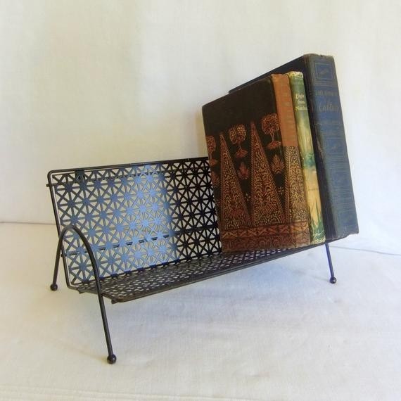 Vintage table top book shelf book holder atomic