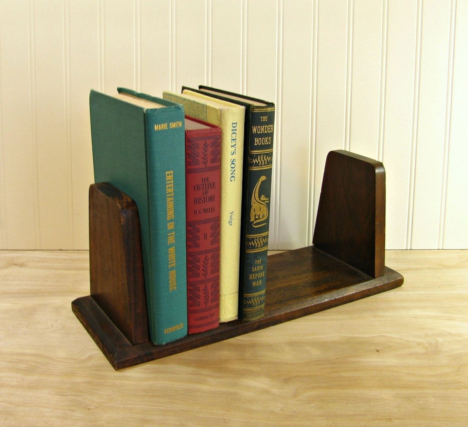 Vintage wood tabletop bookshelf tabletop book shelf wood