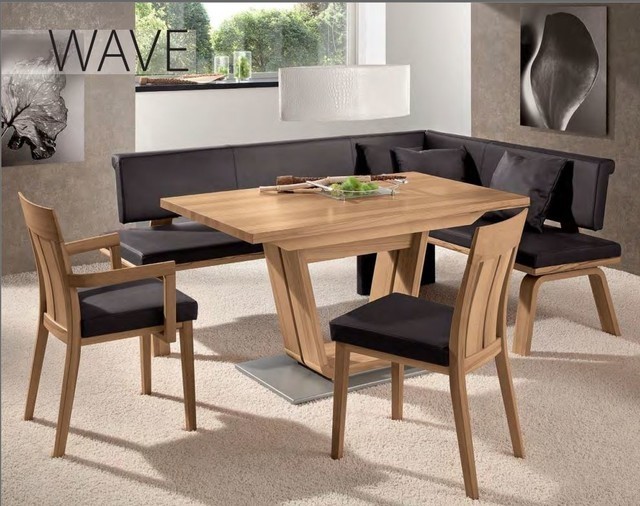 Wave corner bench woessner modern dining benches