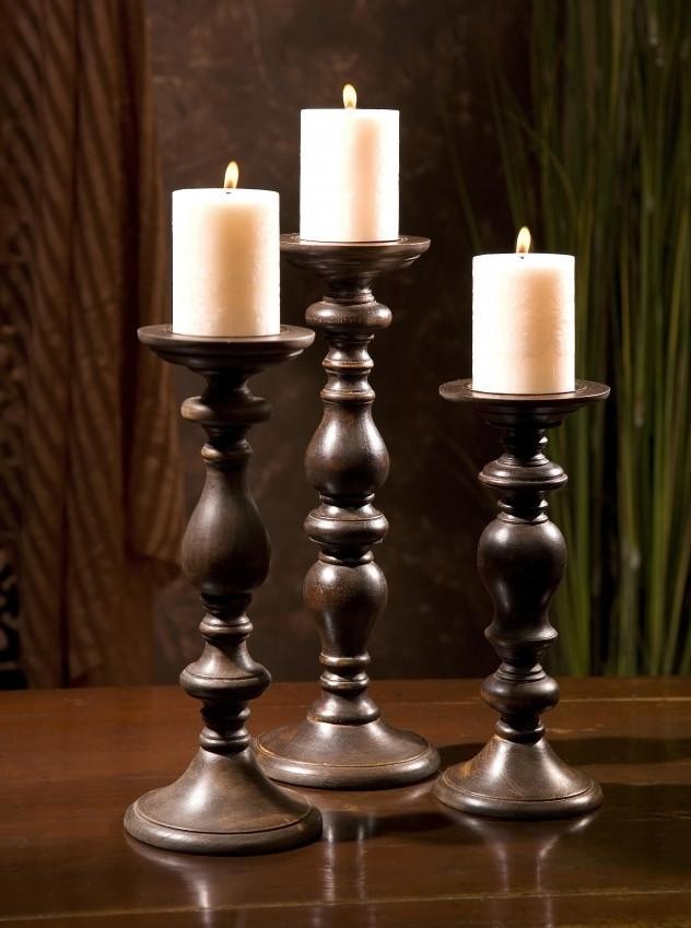 Wheeler pillar candle holders set of 3