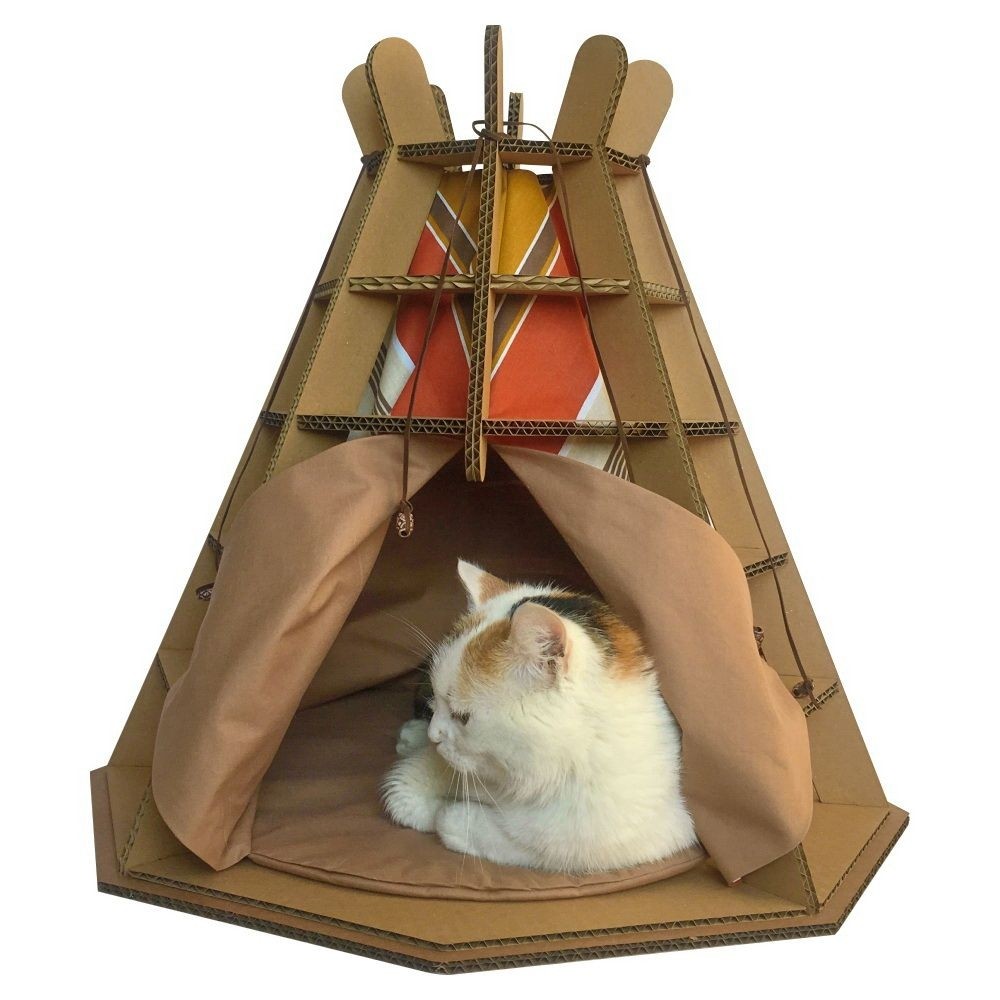Wigwam cardboard cat house release your pets fighting