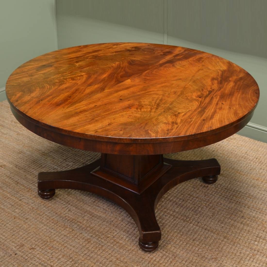 William iv mahogany circular antique pedestal dining table