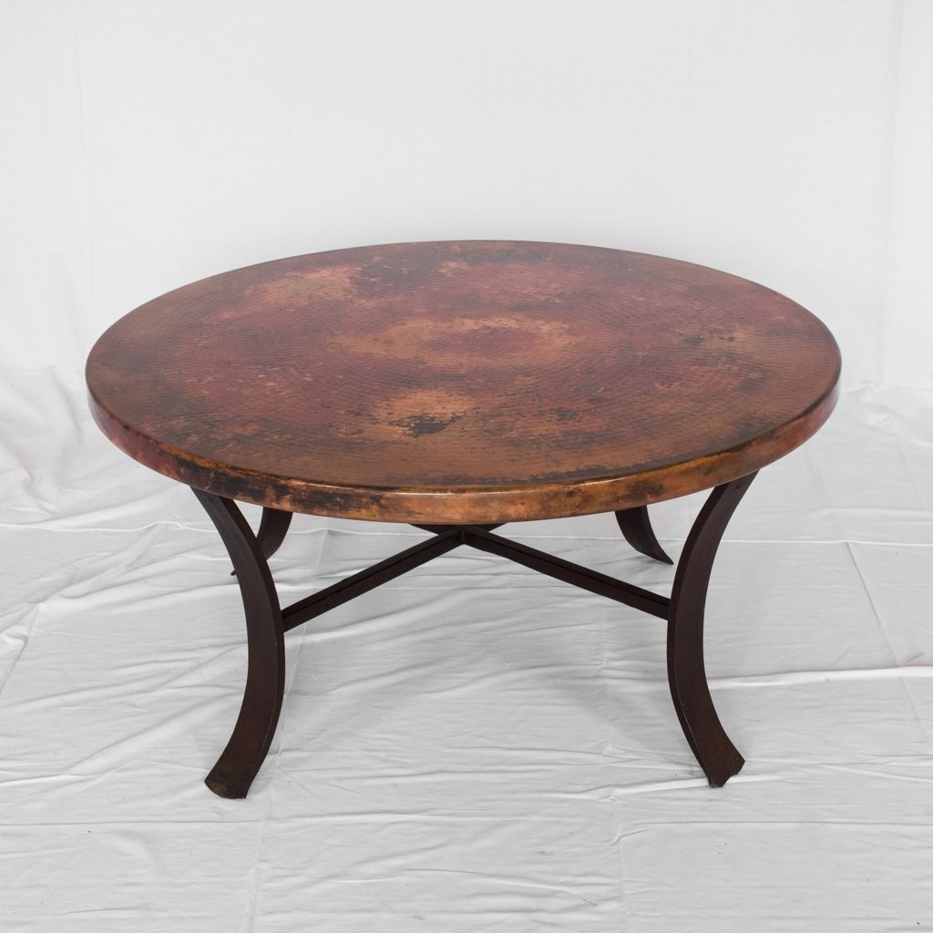 Windom round copper coffee table
