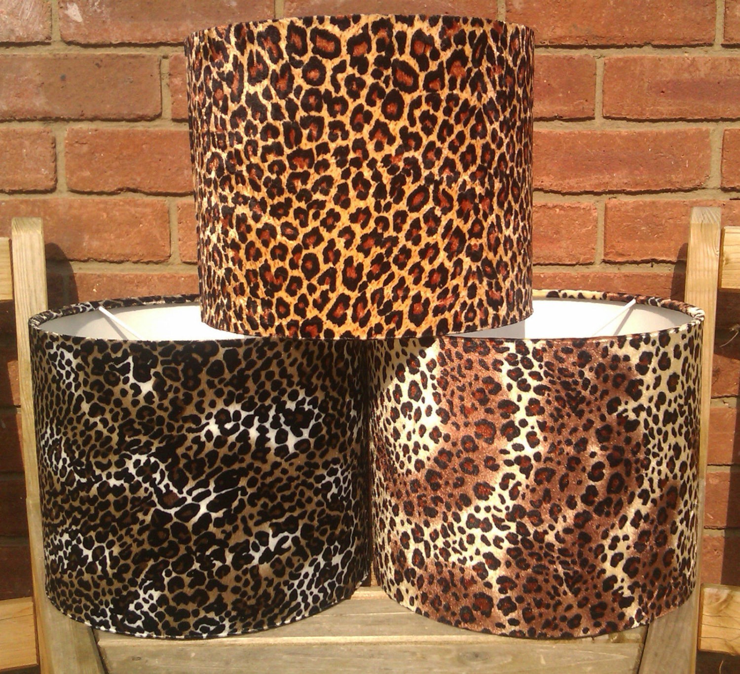 12 leopard print velour drum lamp light shades fits by