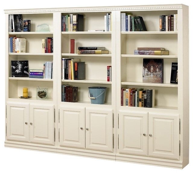 15 best collection of white bookcases with doors 1