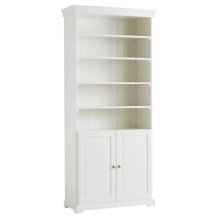 15 best collection of white bookcases with doors 2