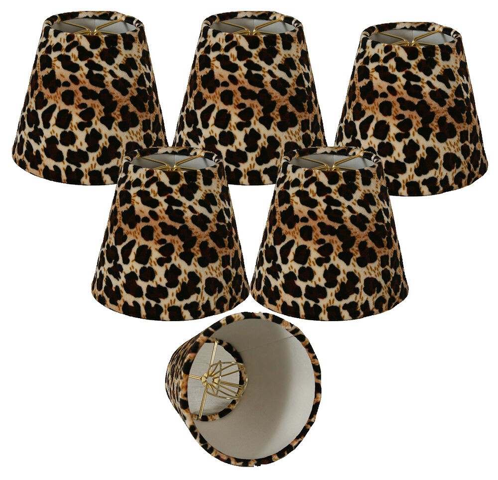 6 pk royal designs 5 leopard print chandelier lamp shades