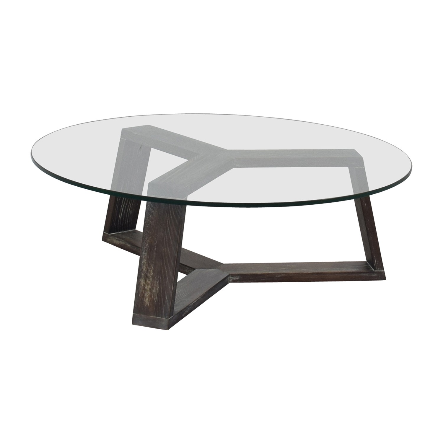 83 off cb2 cb2 round glass and wood coffee table