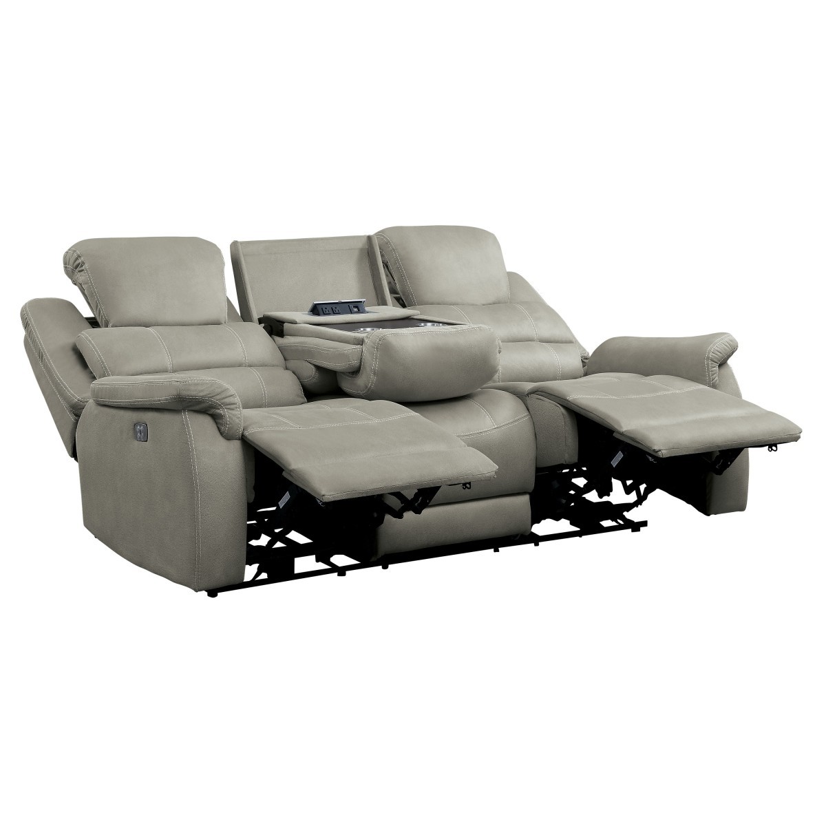 9848gy 3 double reclining sofa with drop down cup holders