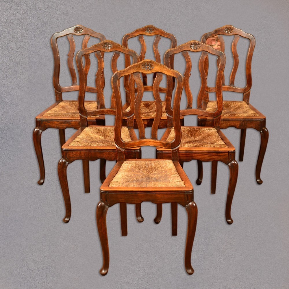 Antique set of 6 dining chairs french country kitchen