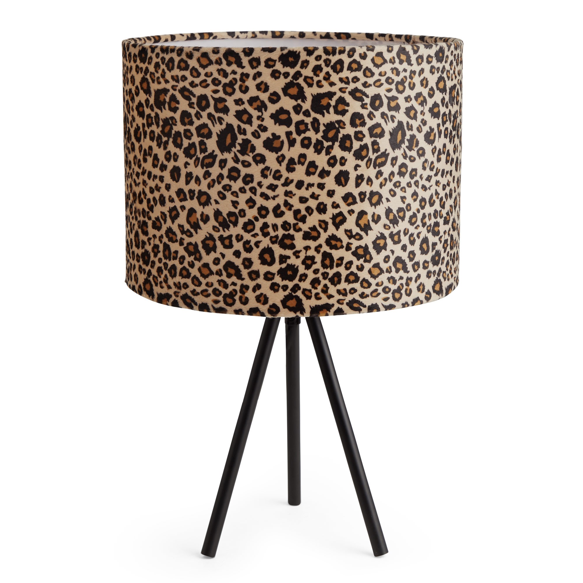 Beautify leopard table lamp velvet animal print shade 1