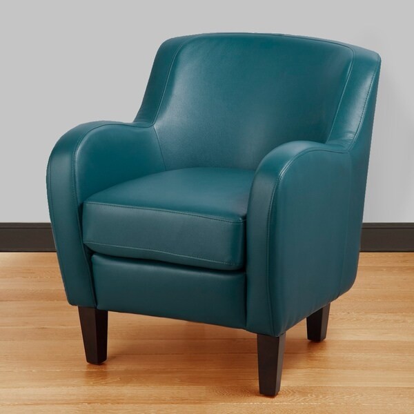 Bedford turquoise bonded leather tub chair seat living