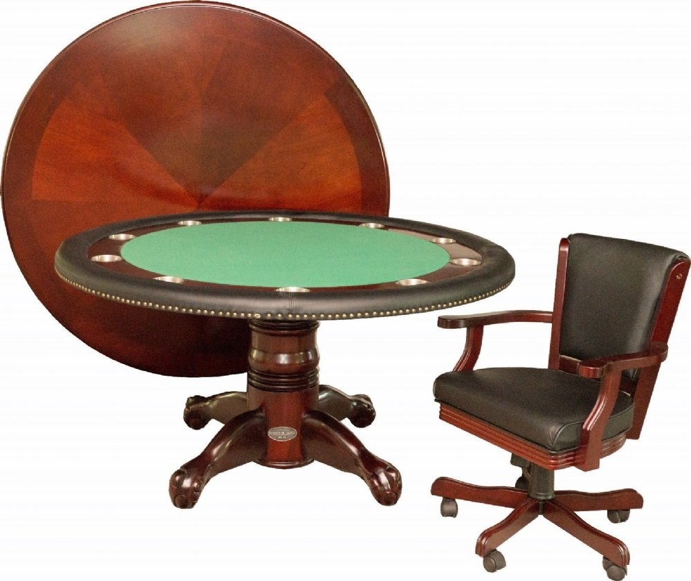 Berner billiards 60 round poker table 4 chairs in