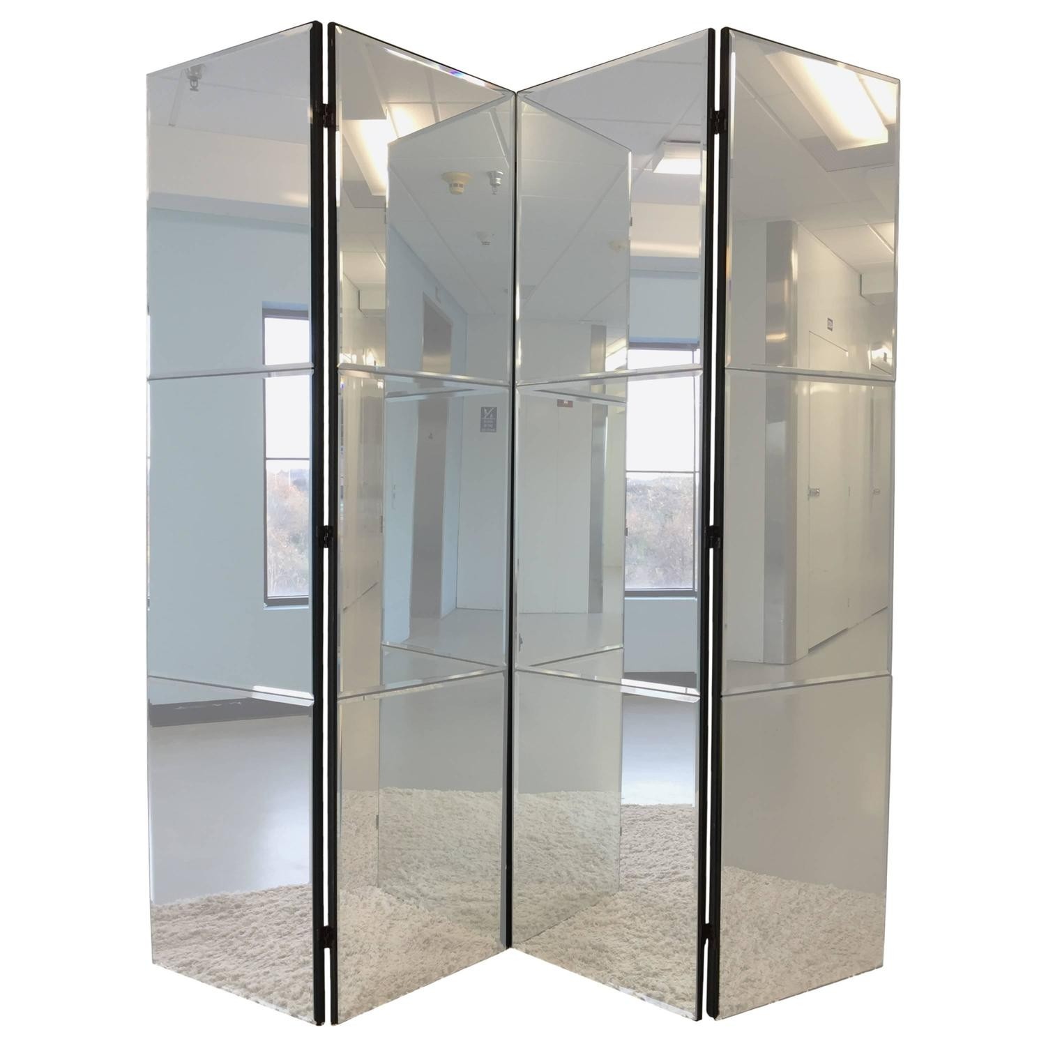 Beveled mirrored screen room divider for sale at 1stdibs 1