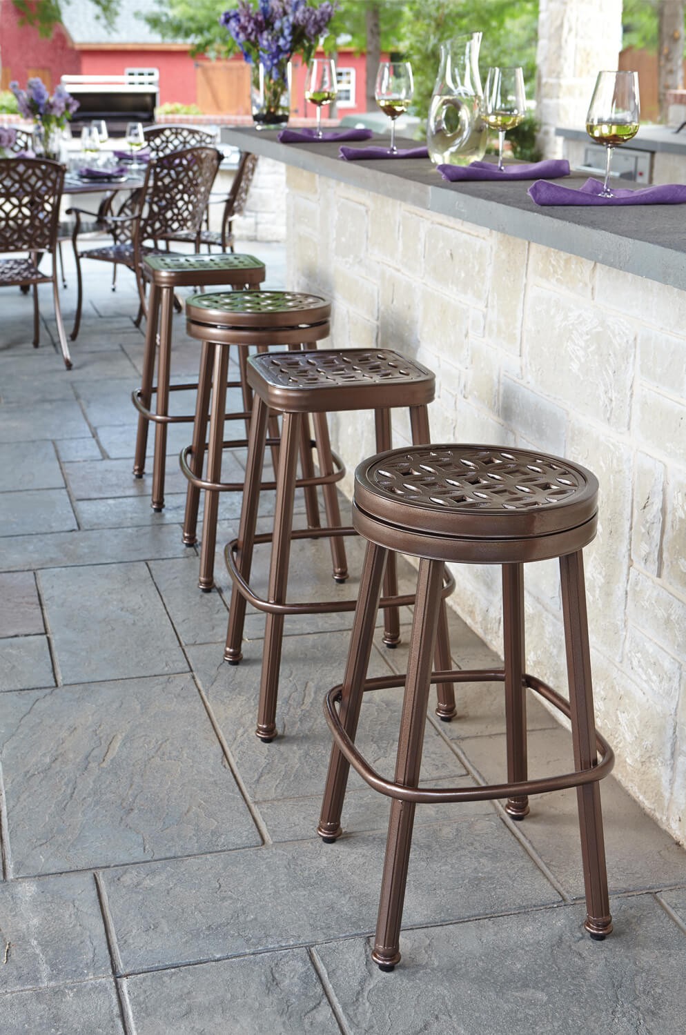 Buy woodards casa backless outdoor swivel bar stool