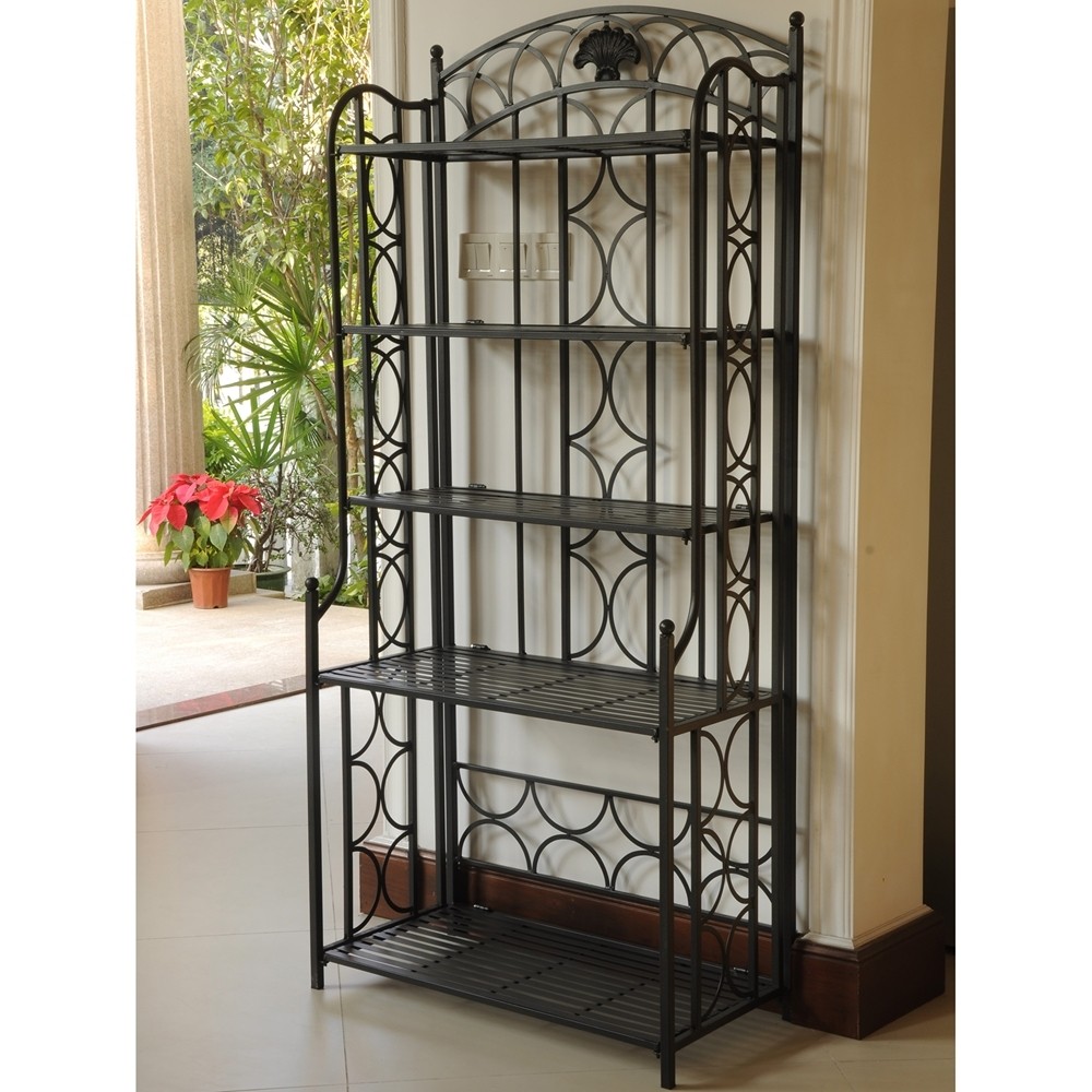 Chelsea 5 tier wrought iron folding bakers rack dcg stores