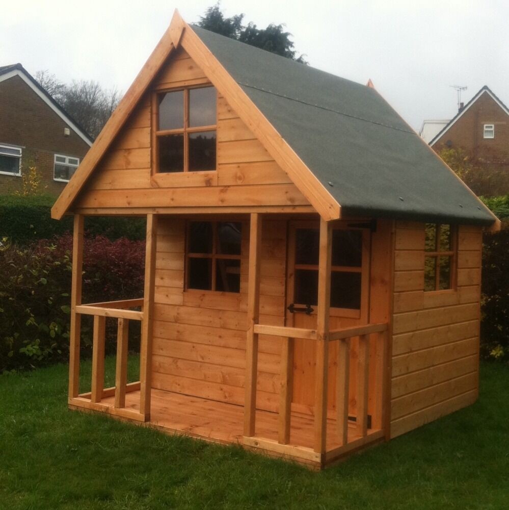 Childrens wooden play house 6x6 mini chateau timber two