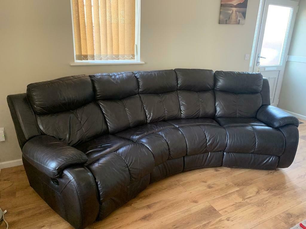 Curved leather reclining sofa in fulwood lancashire