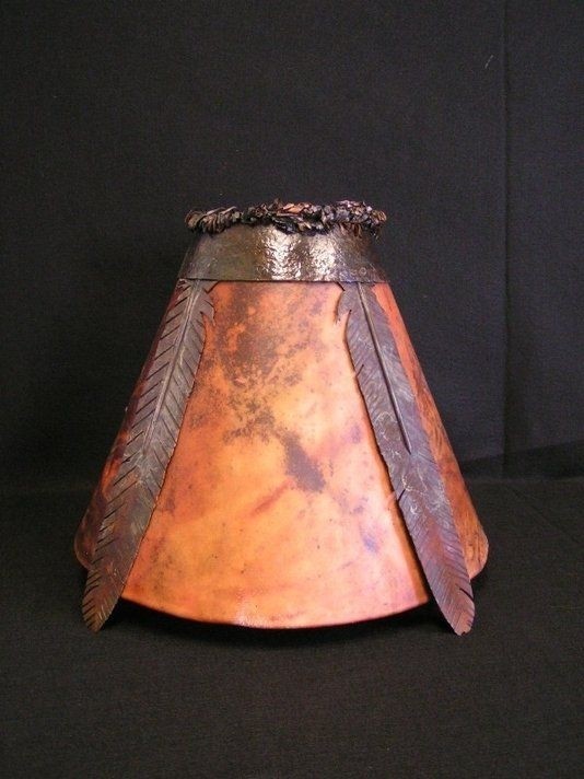 Custom made iron rawhide lamp shades westernhome