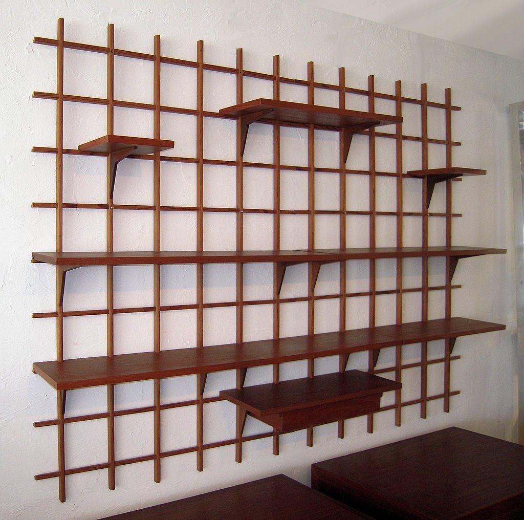 Danish modern wall mounted display shelf at 1stdibs