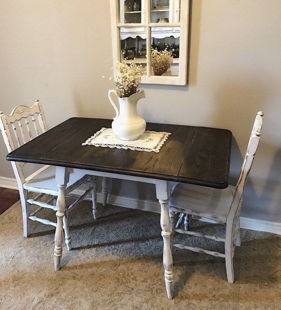 Distressed drop leaf kitchen table small by