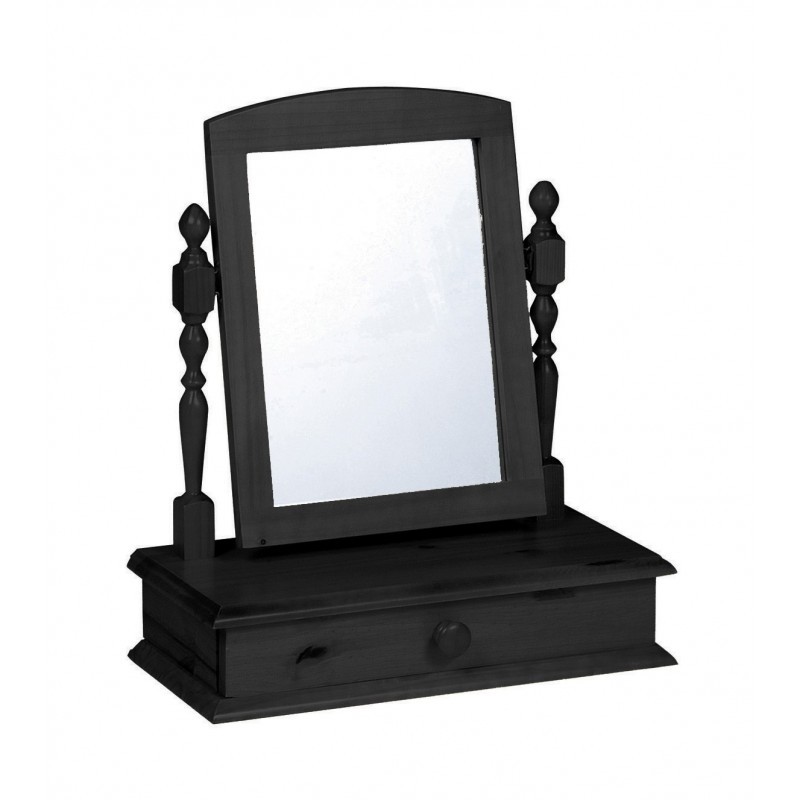 Dressing table mirror with drawer in antique graphite or 1