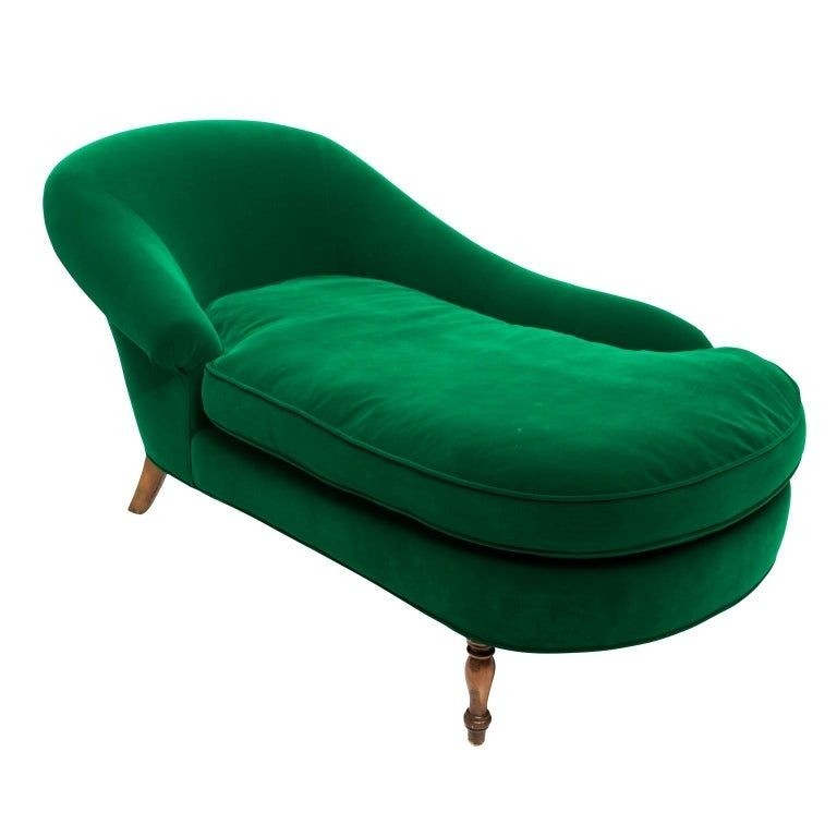 Emerald upholstered chaise lounge chair from a unique