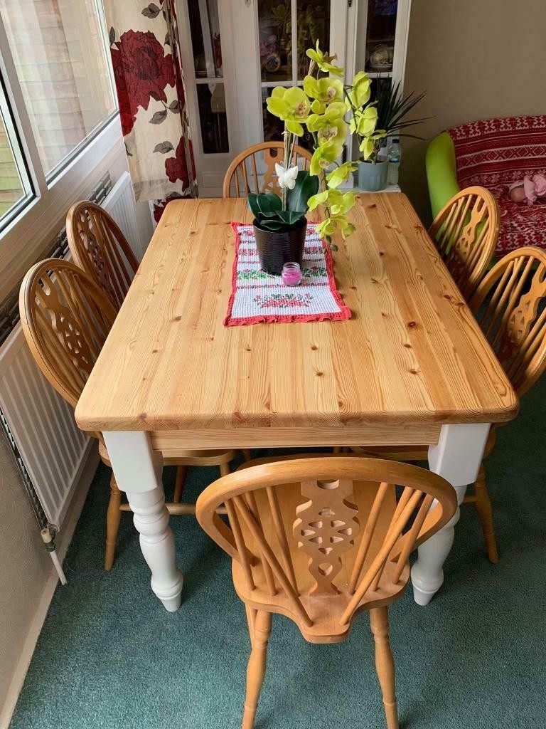 Farmhouse dining table with six chairs in kidlington