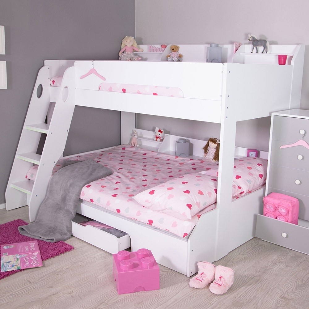 Flick triple bunk bed in white flair furniture cuckooland