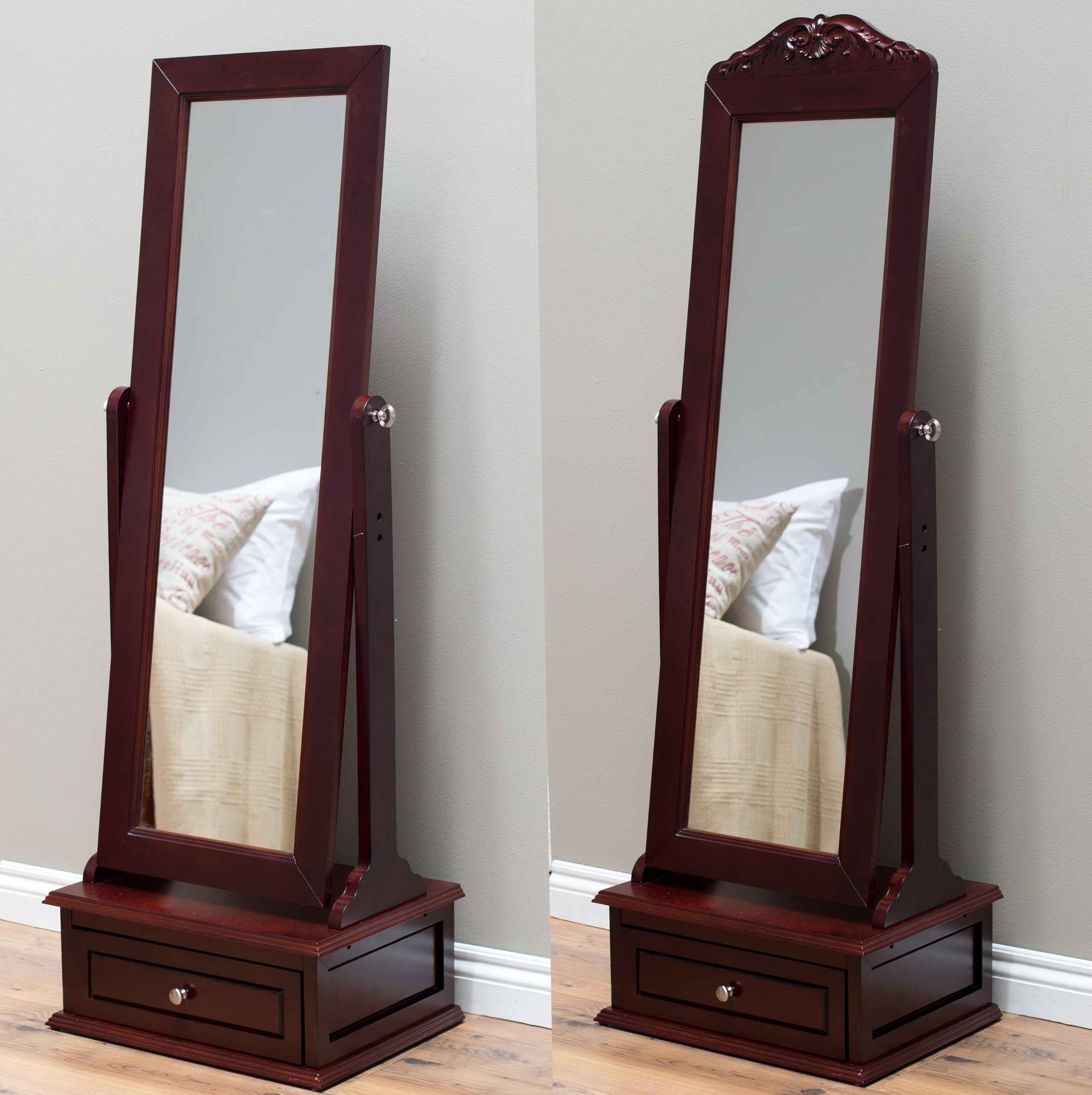 Floor standing mirror with drawer home design ideas