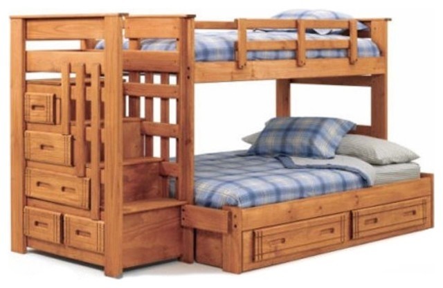 Full over full bunk beds with stairs 3