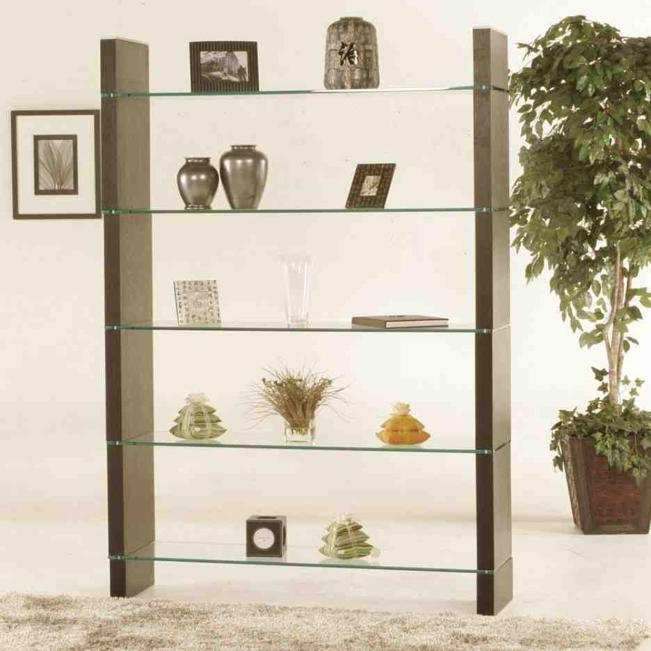 Glass shelves for living room decor ideas