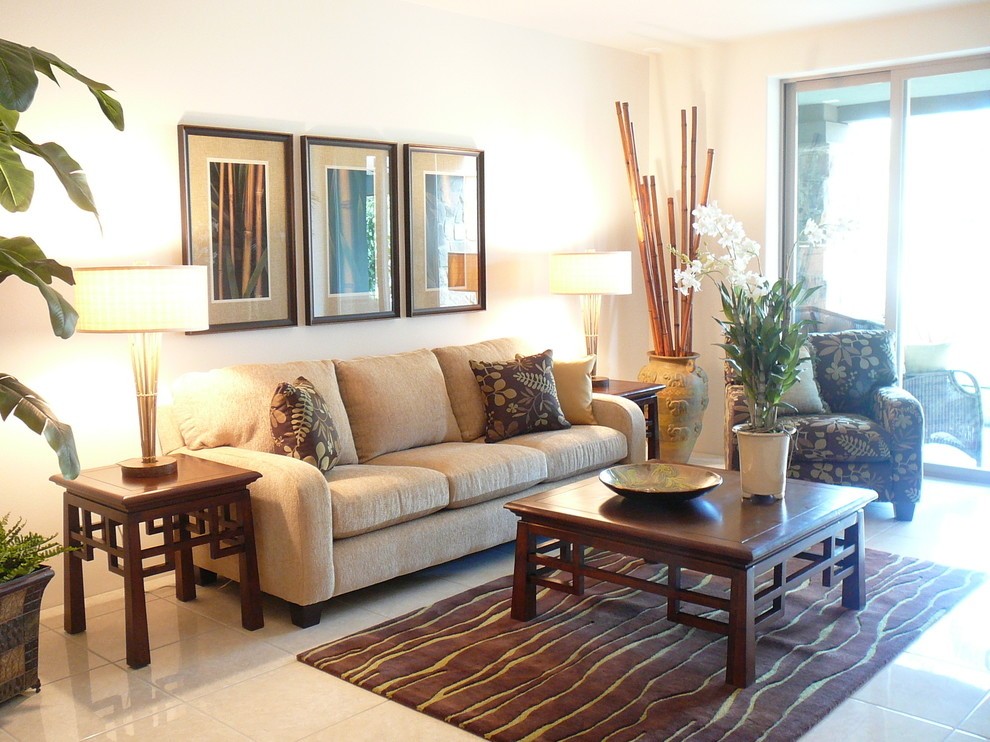 Hand selected furniture tropical living room hawaii