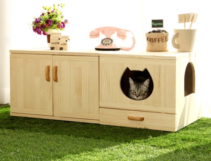 Incredible cat litter box furniture by catwheel 1